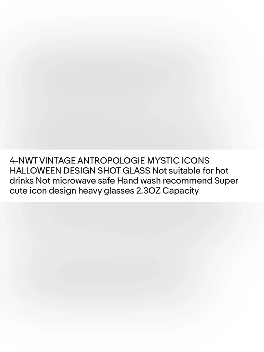Halloween Summerween Bar White Skull Shot Glass Set of Four NWT